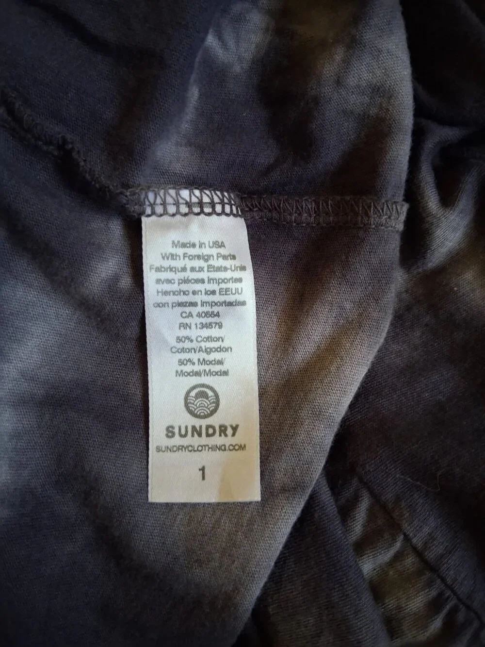 Sundry for Evereve NWT Women's Size 1 (Small) Gray Tie Dye Malibu Dress - Picture 9 of 13